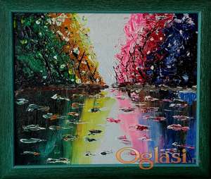 *Dva Sveta* -  Akril na platnu (25x30cm) u ramu 29x34